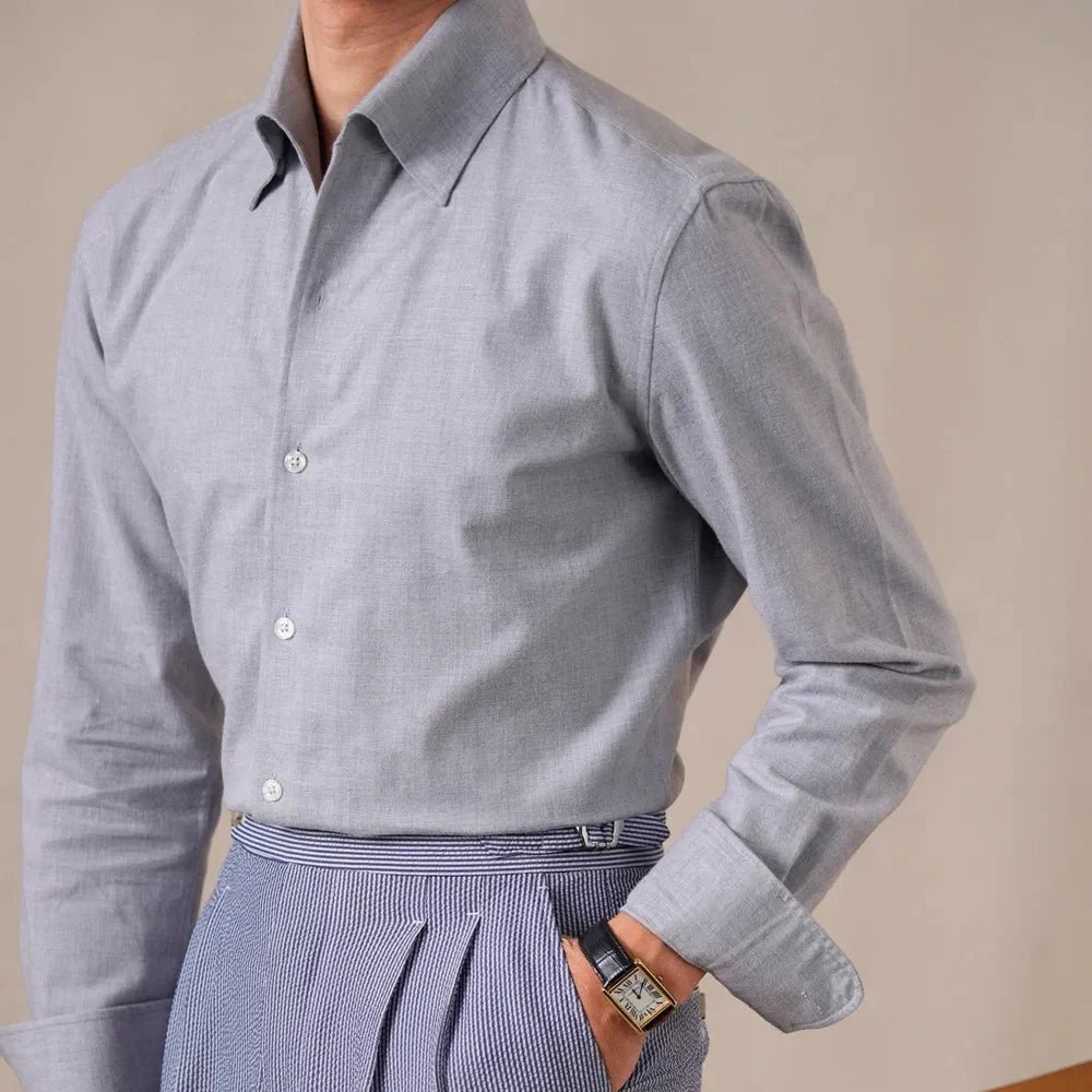 Chemise italienne en mélange de coton