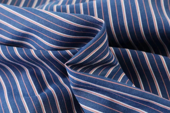 Chemise coréenne rayée en mélange de coton