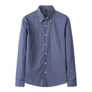 Chemise coréenne rayée en mélange de coton