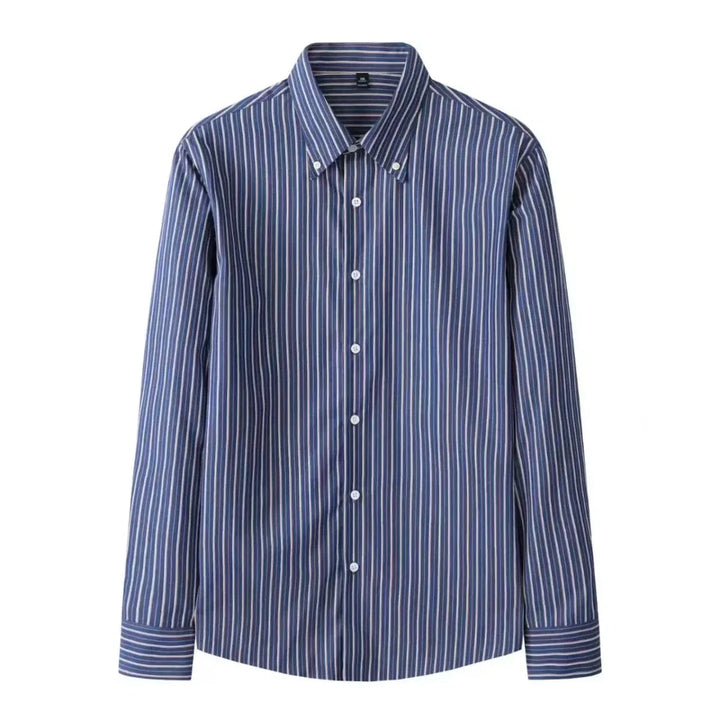 Chemise coréenne rayée en mélange de coton