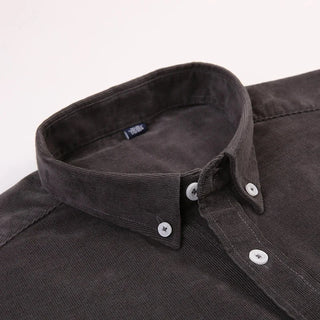 Chemise décontractée en velours côtelé 100 % coton avec poche