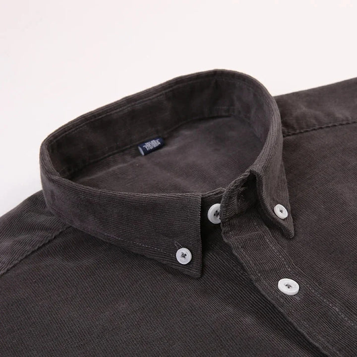 Chemise décontractée en velours côtelé 100 % coton avec poche