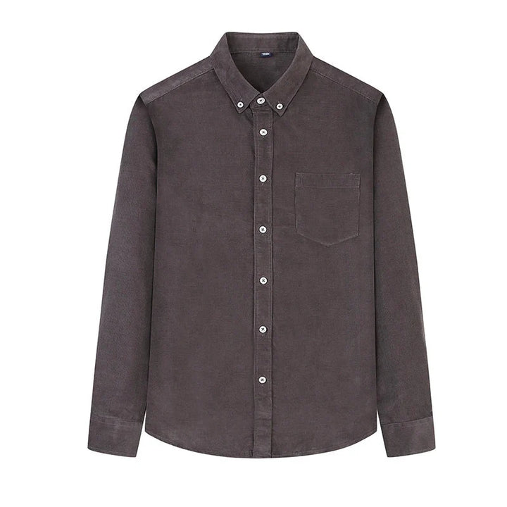 Chemise décontractée en velours côtelé 100 % coton avec poche