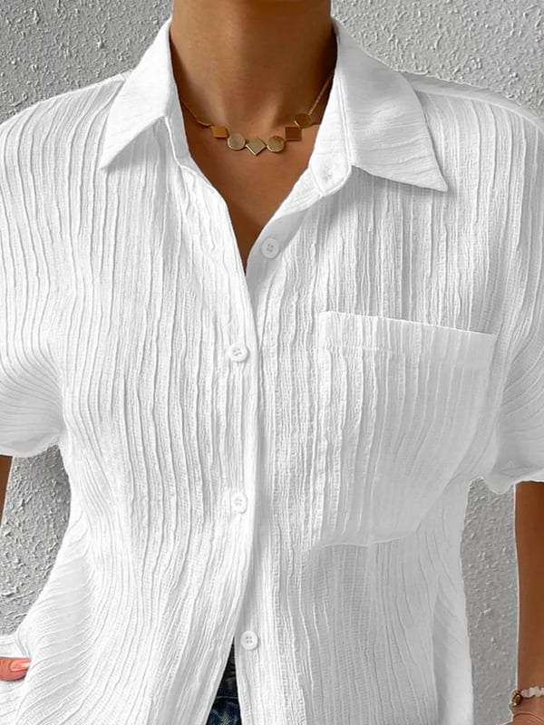 Chemise Femme Légère Col Classique Boutonnée Coupe Décontractée