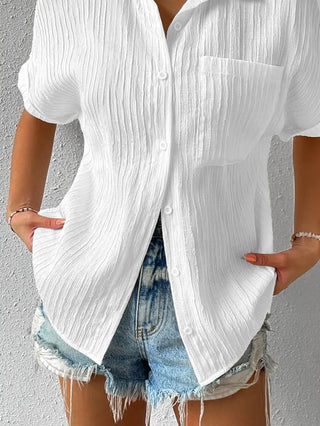 Chemise Femme Légère Col Classique Boutonnée Coupe Décontractée