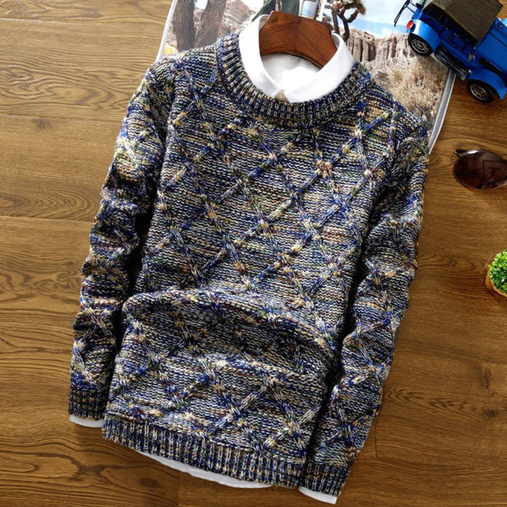 Pull d’hiver en maille épaisse pour homme – Style classique, chaud et confortable
