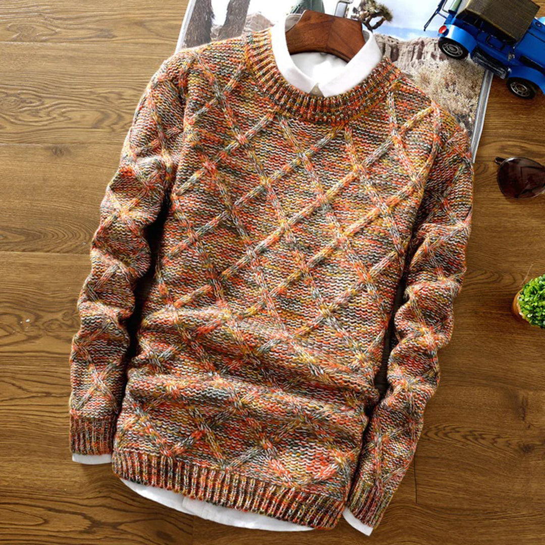 Pull d’hiver en maille épaisse pour homme – Style classique, chaud et confortable