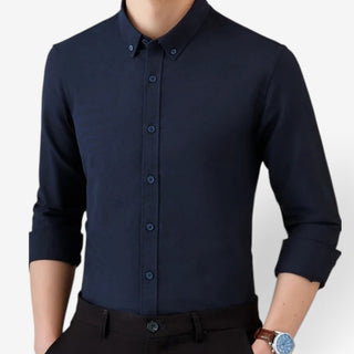 Chemise business formelle en coton à manches longues