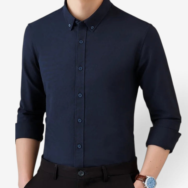 Chemise business formelle en coton à manches longues