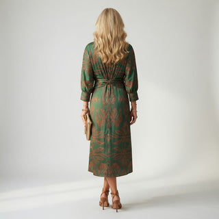 Hortense™ — Robe midi wrap imprimée élégante