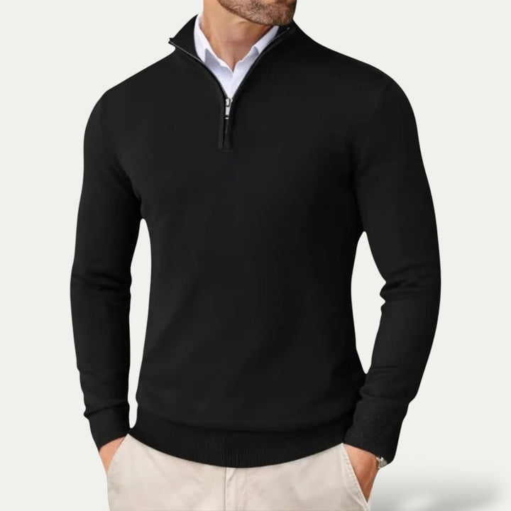 Pull en coton pour homme à demi-zip – Confort respirant et style polyvalent