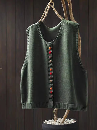 Cardigan femme en tricot doux à col rond – coupe fluide, élégant et confortable pour l’automne et l’hiver