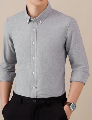 Chemise business formelle en coton à manches longues