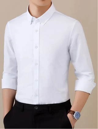Chemise business formelle en coton à manches longues