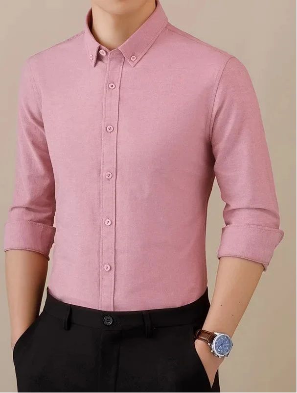 Chemise business formelle en coton à manches longues