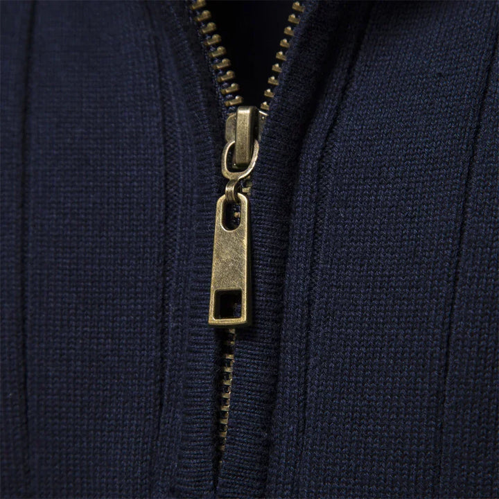 Pull d’hiver pour homme à col demi-haut zippé – tricot chaud, style moderne et élégant