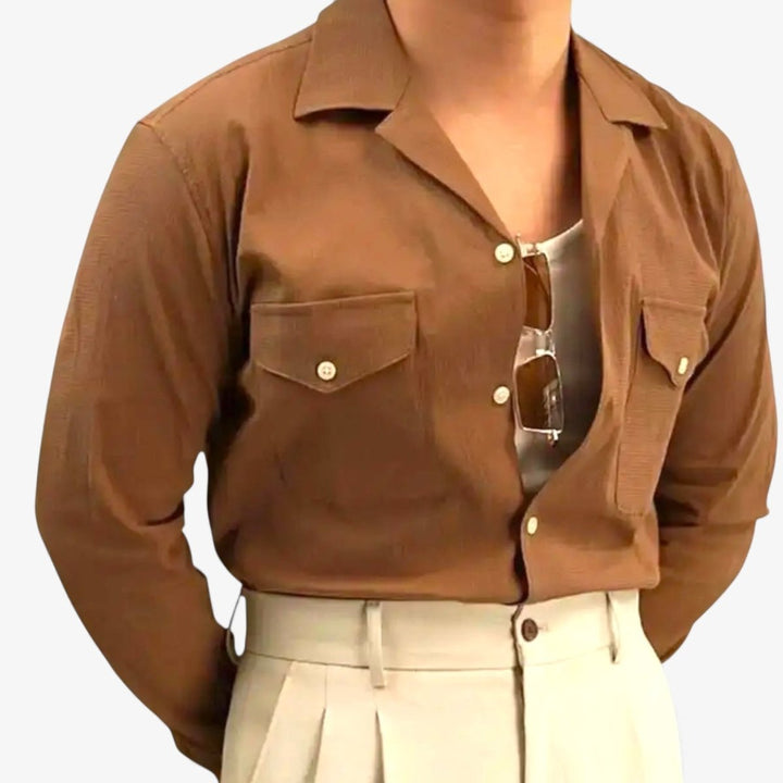 Chemise de plage légère à col cubain