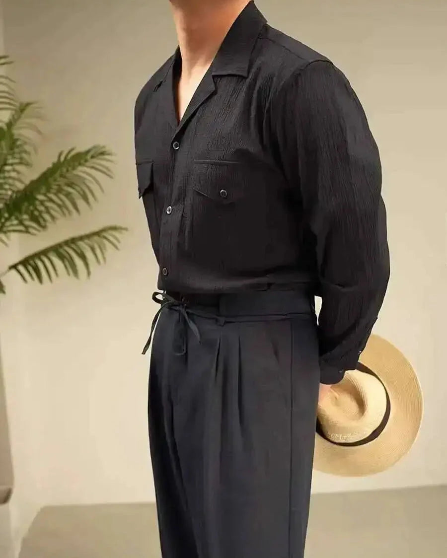Chemise de plage légère à col cubain