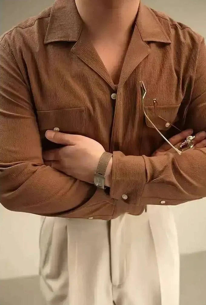 Chemise de plage légère à col cubain