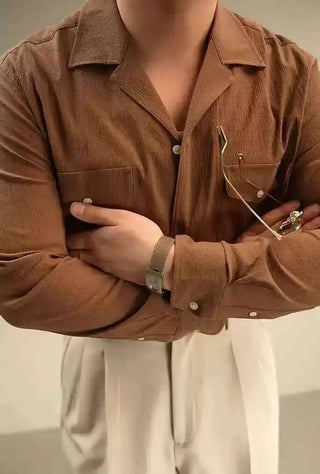 Chemise de plage légère à col cubain