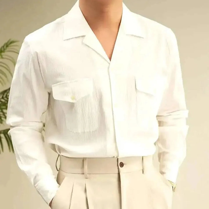 Chemise de plage légère à col cubain