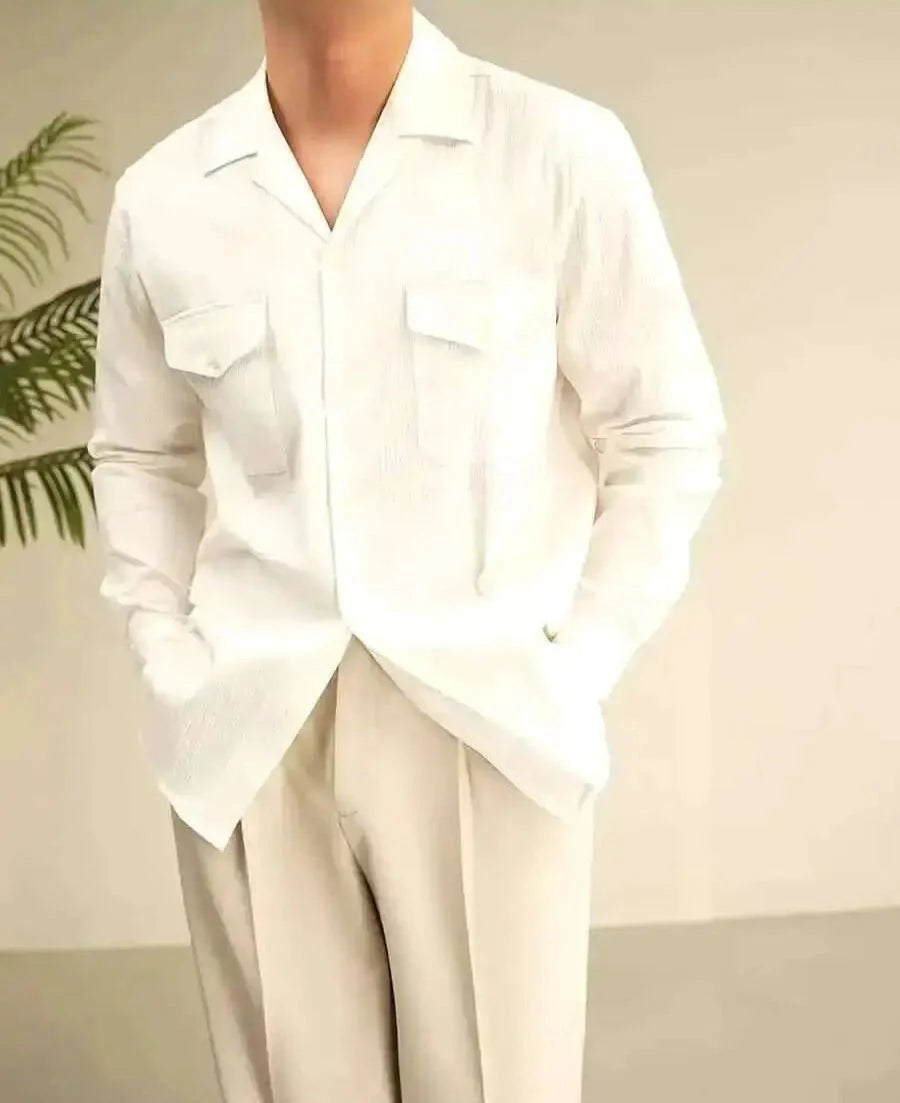 Chemise de plage légère à col cubain