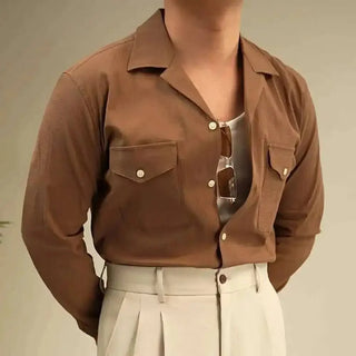 Chemise de plage légère à col cubain
