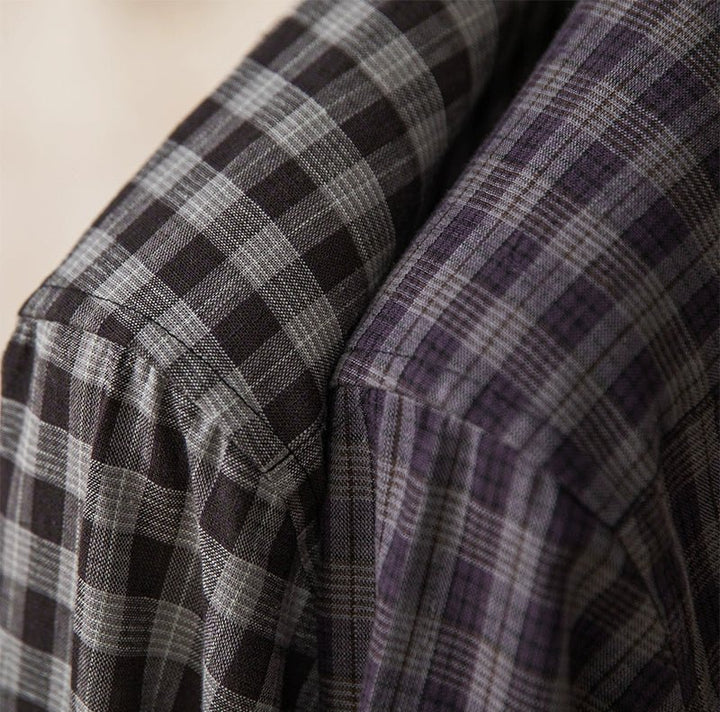 Chemise élégante à carreaux, style américain
