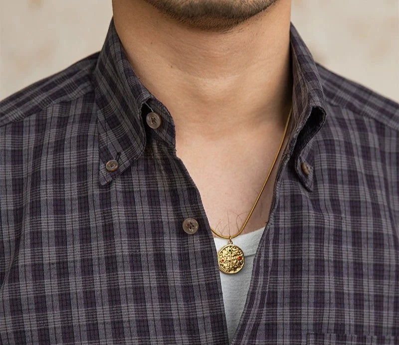 Chemise élégante à carreaux, style américain