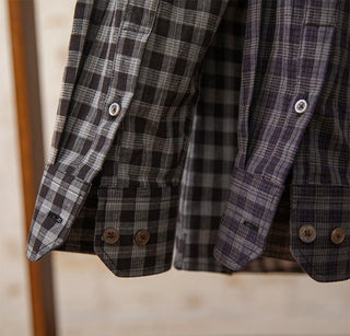 Chemise élégante à carreaux, style américain