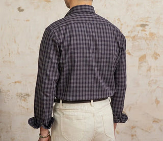 Chemise élégante à carreaux, style américain