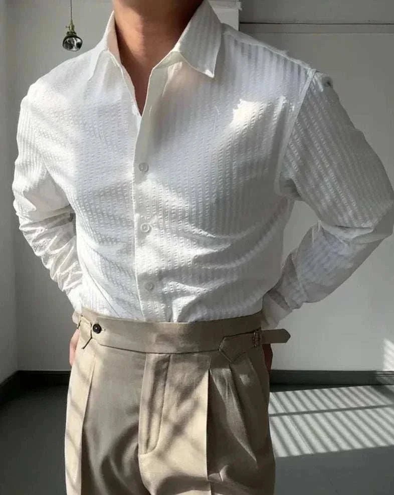 Chemise britannique décontractée à rayures