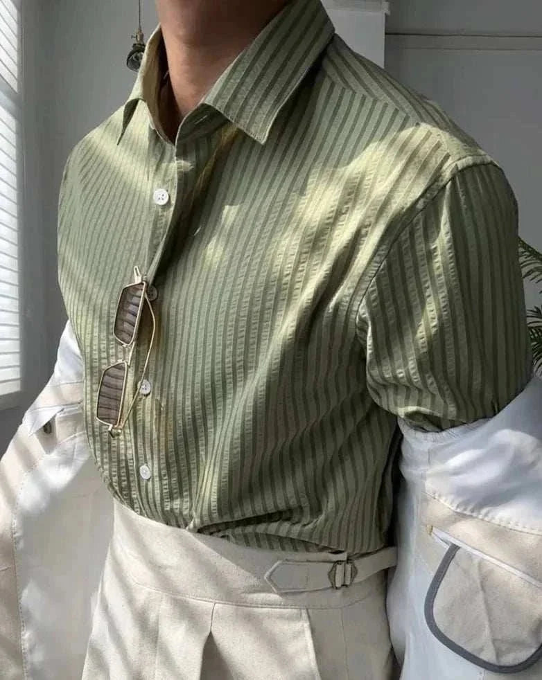 Chemise britannique décontractée à rayures