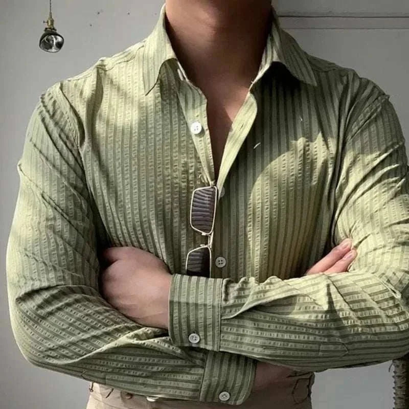 Chemise britannique décontractée à rayures