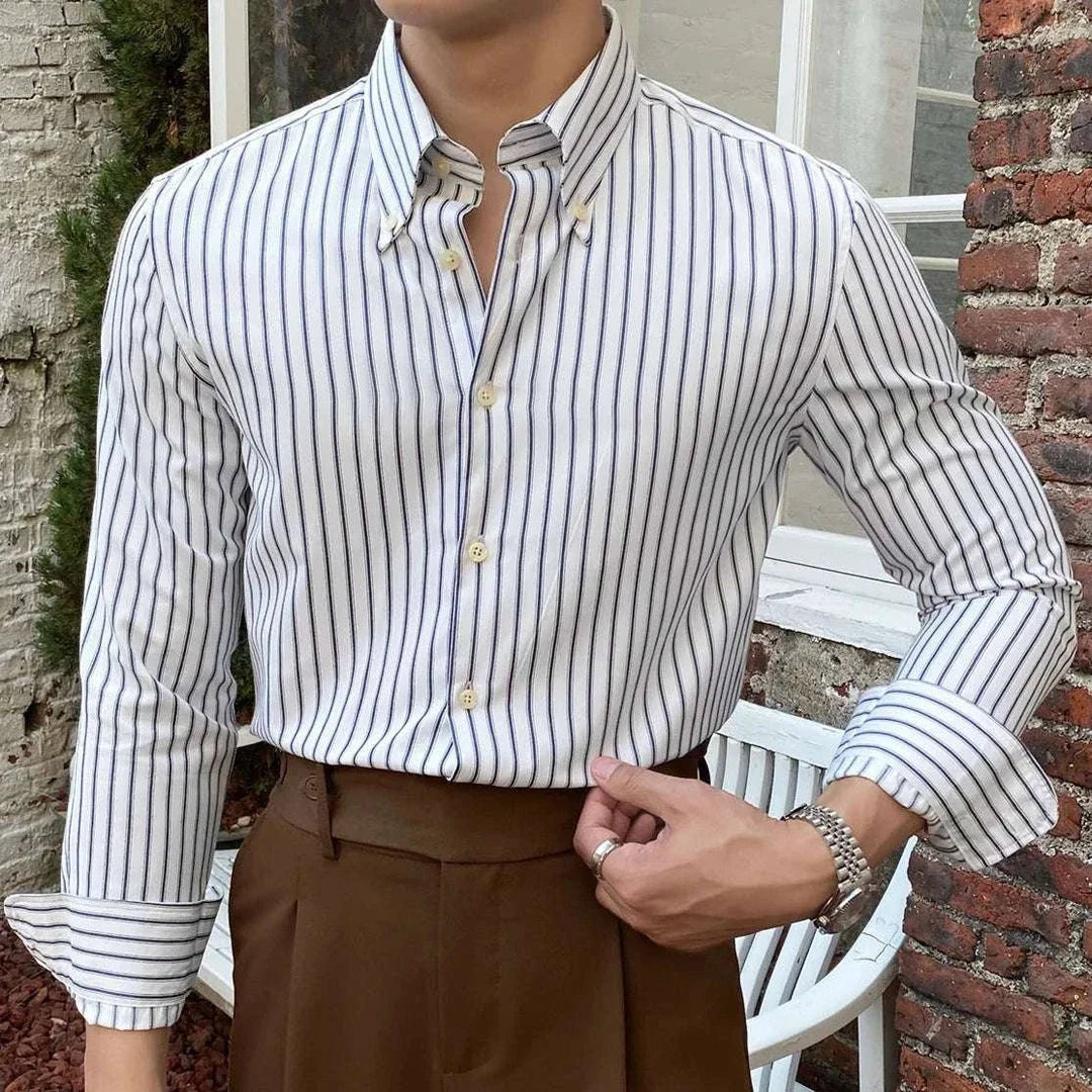 Chemise britannique rétro à rayures