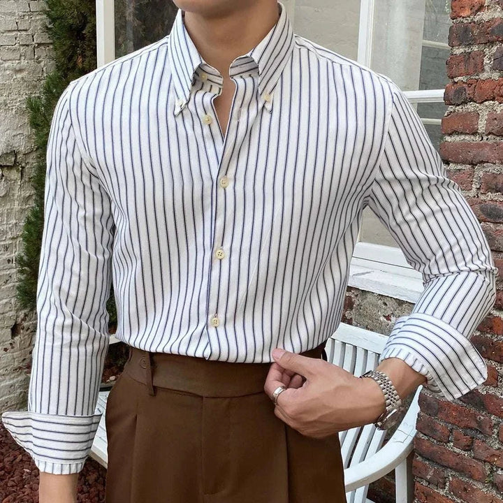 Chemise britannique rétro à rayures