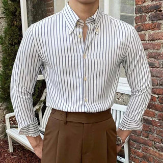 Chemise britannique rétro à rayures