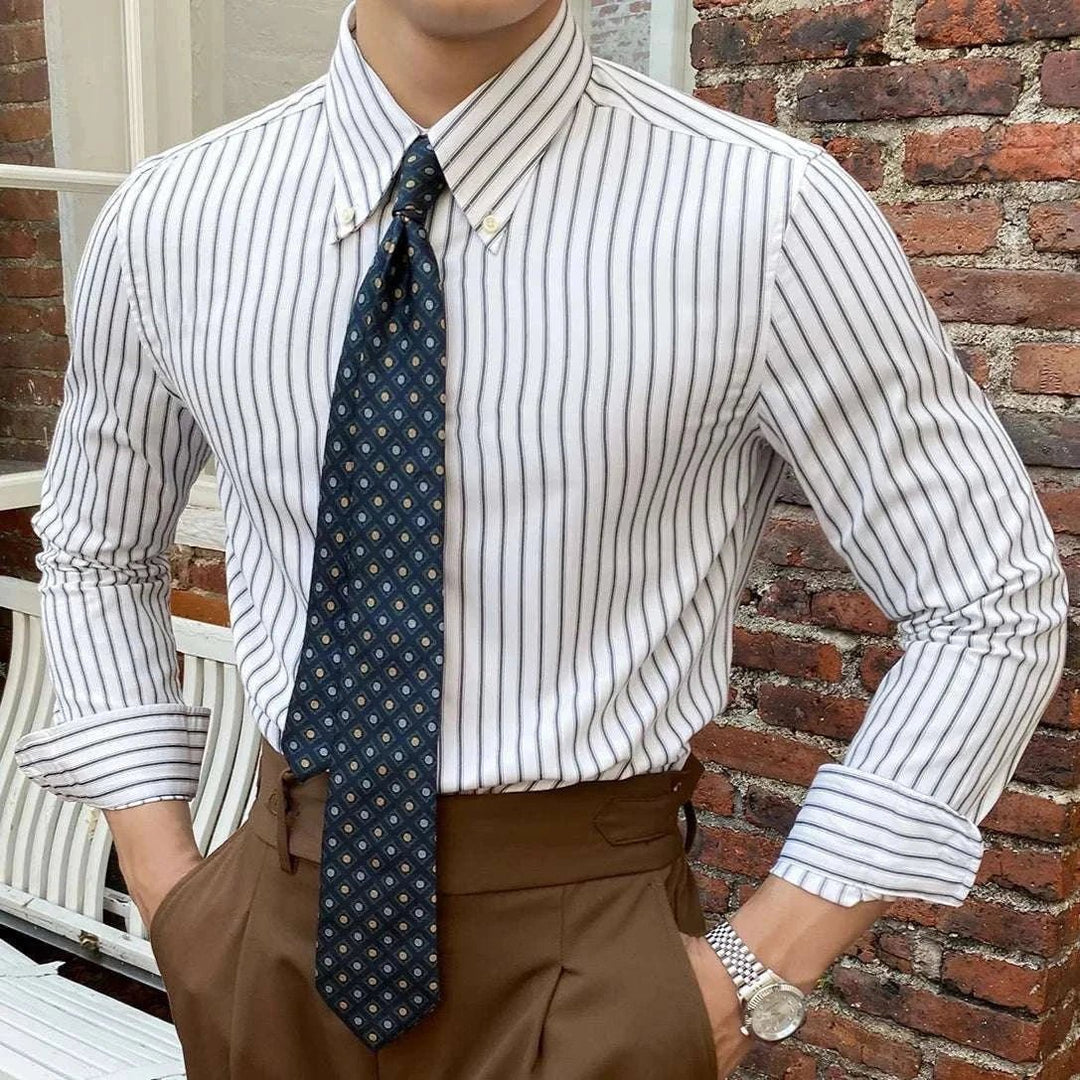 Chemise britannique rétro à rayures