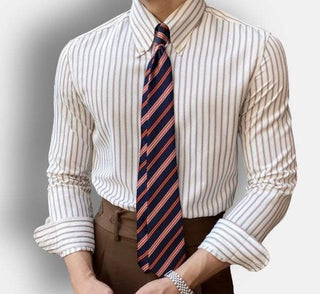 Chemise britannique rétro à rayures