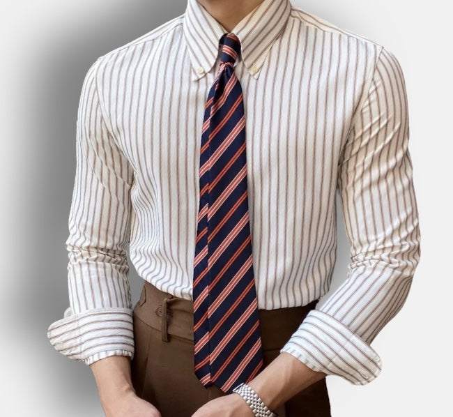 Chemise britannique rétro à rayures