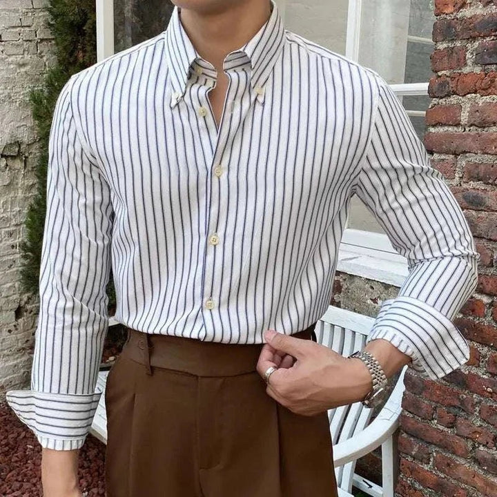 Chemise britannique rétro à rayures