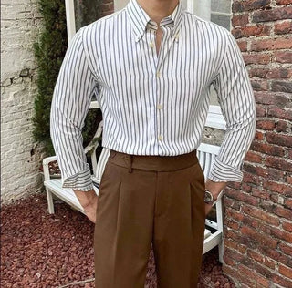 Chemise britannique rétro à rayures