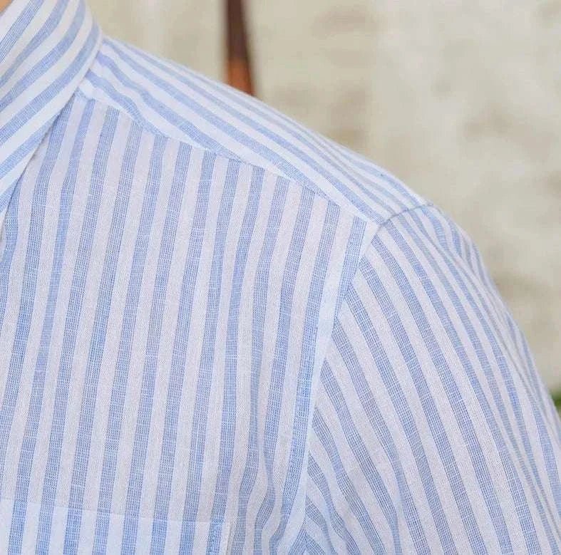 Chemise business rayée à manches longues