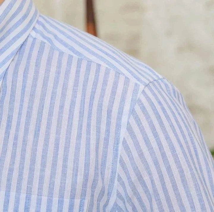 Chemise business rayée à manches longues