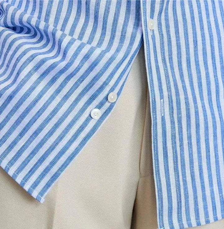 Chemise business rayée à manches longues
