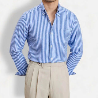 Chemise business rayée à manches longues