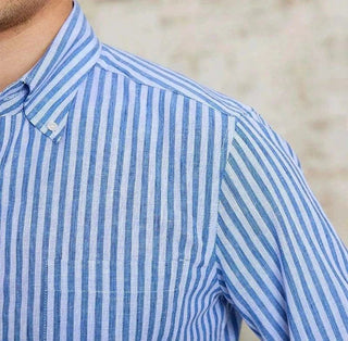 Chemise business rayée à manches longues
