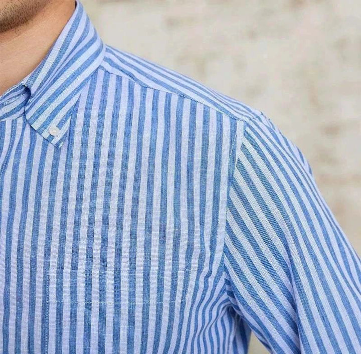 Chemise business rayée à manches longues