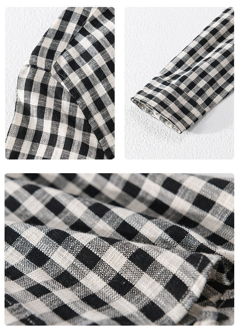 Chemise décontractée à carreaux 100 % coton