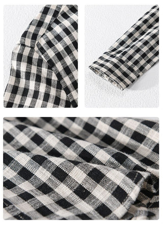 Chemise décontractée à carreaux 100 % coton